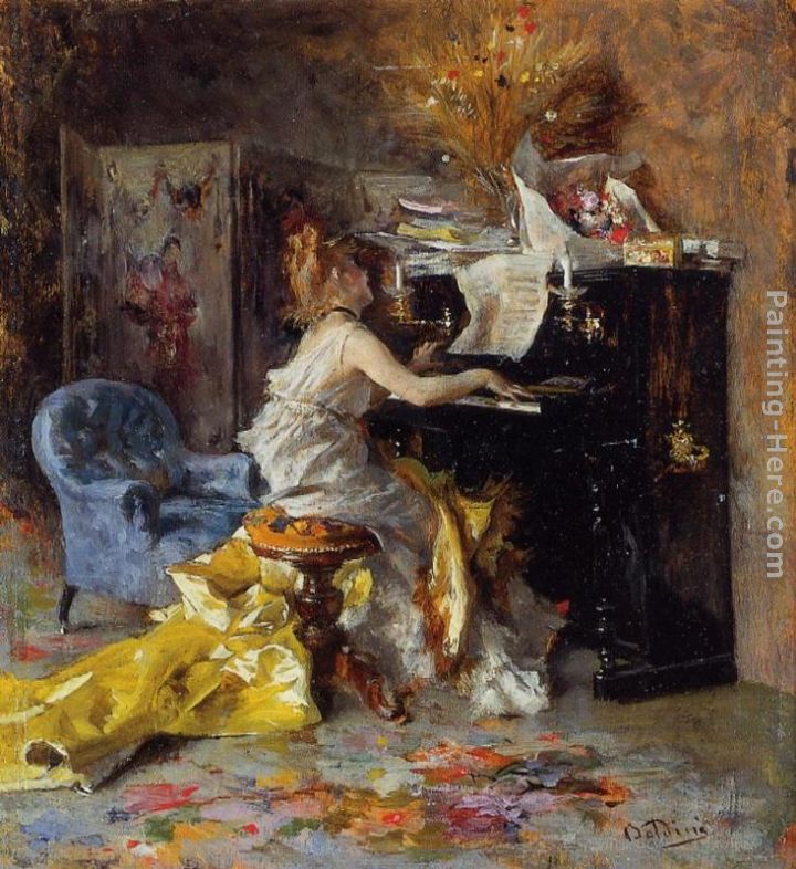 Woman at a Piano painting - Giovanni Boldini Woman at a Piano art painting